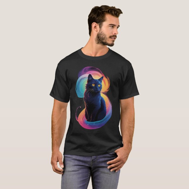 Camiseta gato preto (Frente Completa)