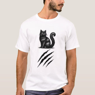 Camiseta gato preto