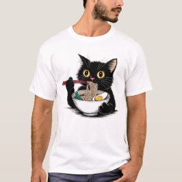Camiseta Gato Preto Amante de Ramen