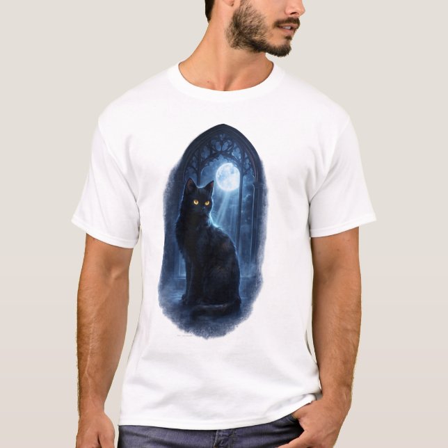 Camiseta Gato Preto ao luar (Frente)