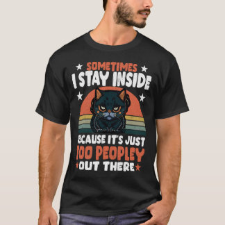 Camiseta Gato Preto Às Vezes Eu Fico Dentro Porque Está Dem
