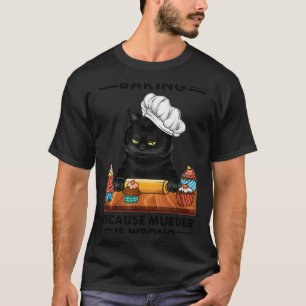 Camiseta Gato Preto Assando Porque Assassinato é Errado Ama