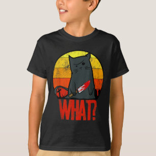 Camiseta Gato Preto Assassinato Retro O Que Com Faca Engraç
