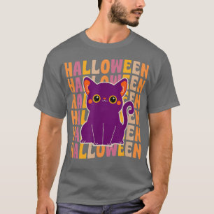 Camiseta Gato preto branco, 70s e 80s, estilo retrorreflect