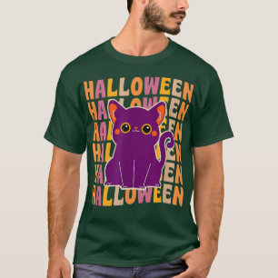 Camiseta Gato preto branco, 70s e 80s, estilo retrorreflect