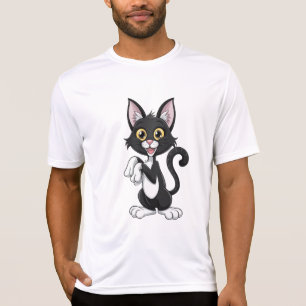 Camiseta Gato Preto Bravo com Olhos Amarelos Brilhantes