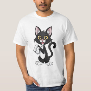 Camiseta Gato Preto Bravo com Olhos Amarelos Brilhantes