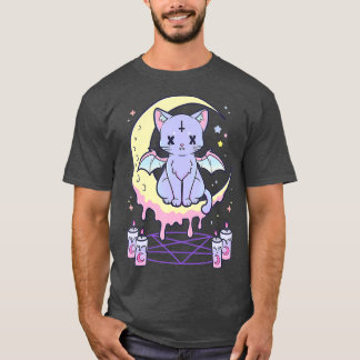Camiseta Gato Preto Cachorro Grito Gótico Kawaii Pastel