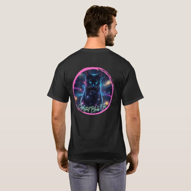 Camiseta Gato Preto Celestial (Parte Traseira Completa)