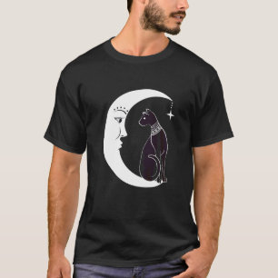 Camiseta Gato Preto Celestial Místico Familiar Pagan Witchc