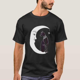 Camiseta Gato Preto Celestial Místico Familiar Pagan Witchc