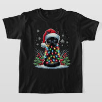 Gato Preto Chapéu de Natal Papai Noel Engraçado Me
