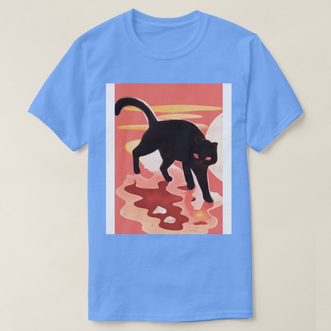 Camiseta Gato Preto Cinto (Frente do Design)