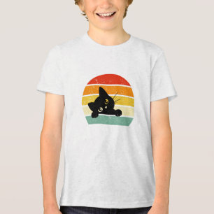 Camiseta Gato Preto-Cinto-Gato-Pico Retro-Sunset