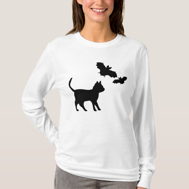 Camiseta Gato Preto com Bat (Frente)