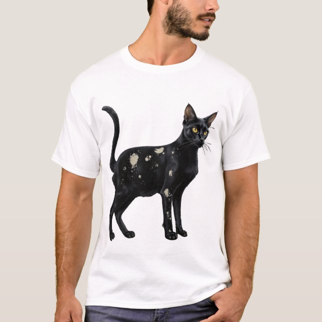 Camiseta Gato Preto com Branco 2 (Frente)