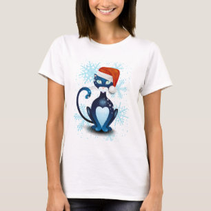 Camiseta Gato Preto com Cabra Papai noel