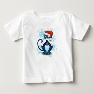 Camiseta Gato Preto com Cabra Papai noel