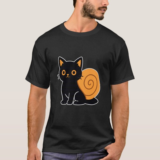 Camiseta Gato Preto com Concha de Caracol (Frente)