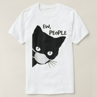 Camiseta Gato Preto com Máscara Desenho Ew Pessoas