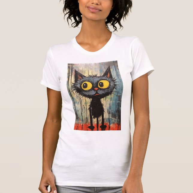 Camiseta Gato Preto Com Olhos Amarelos (Frente)
