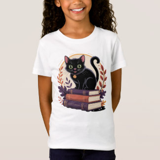 Camiseta Gato Preto de Bookish - Camisa-T para Crianças