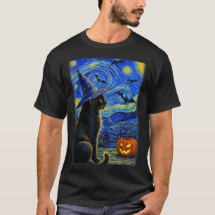 Camiseta Gato Preto de Halloween Amante de Gatos Engraçados