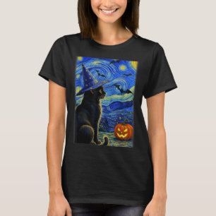 Camiseta Gato Preto de Halloween Amante de Gatos Engraçados