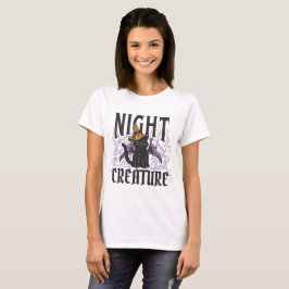 Camiseta Gato Preto de Halloween Criatura Noturna