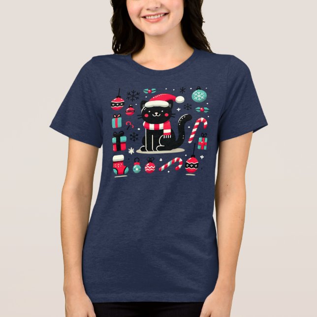 Camiseta Gato Preto de Natal (Frente)