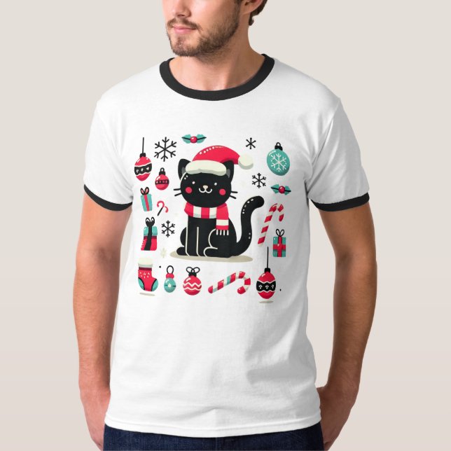 Camiseta Gato Preto de Natal (Frente)