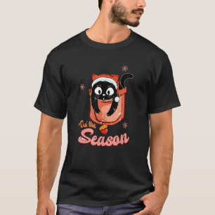 Camiseta Gato Preto de Natal É a Temporada Gato no bolso M