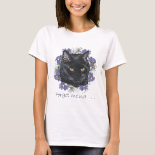 Camiseta Gato Preto de Pelo Curto Não-Me-Toque