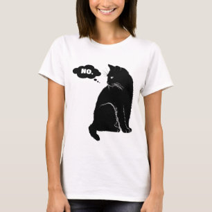 Camiseta Gato Preto Diz Não - Gata Mãe Engraçada Amante de