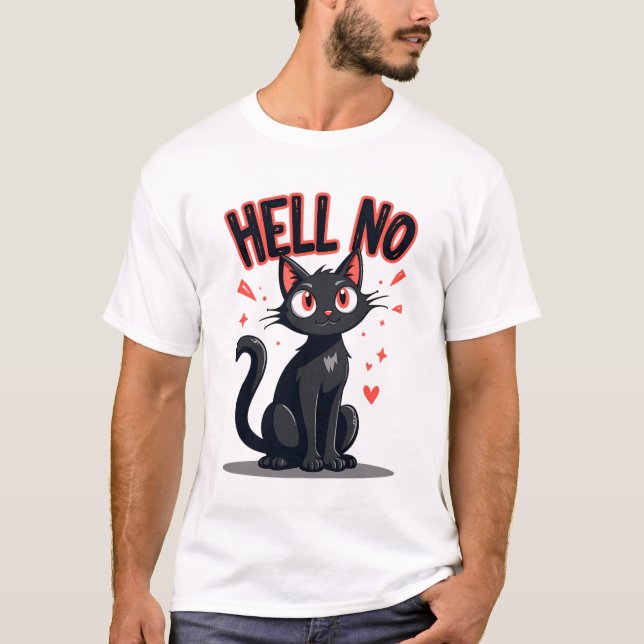 CAMISETA GATO PRETO DIZ QUE NÃO (Frente)