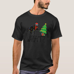 Camiseta Gato Preto do Papai Noel e Luz de Natal  O que