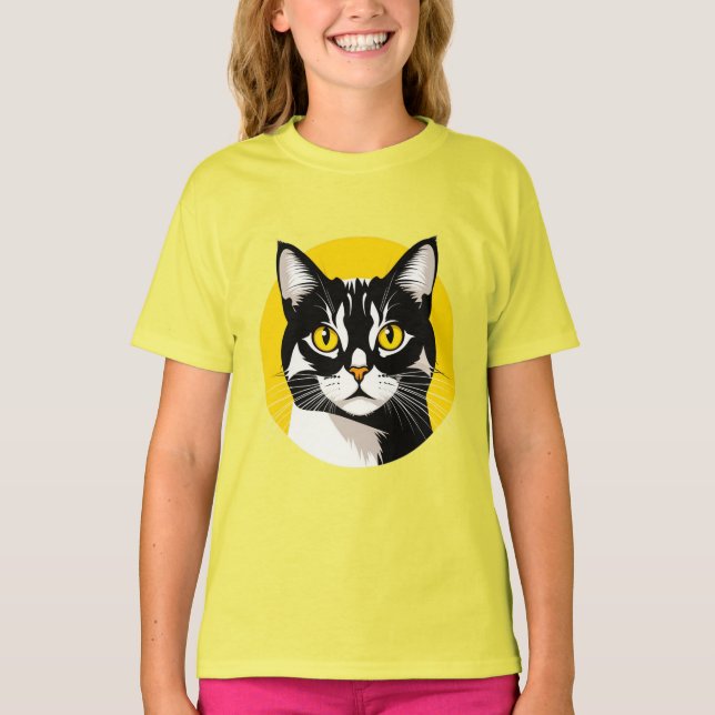 Camiseta Gato Preto e Branco (Frente)