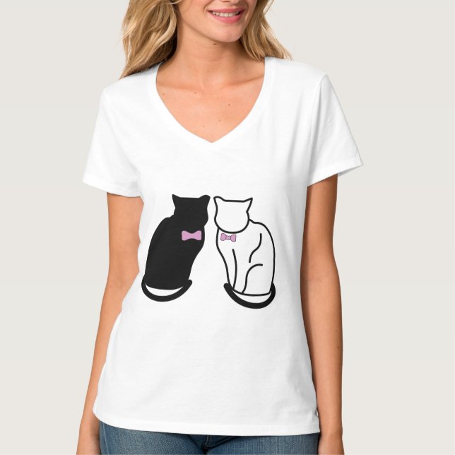 Camiseta Gato Preto e Branco (Frente)