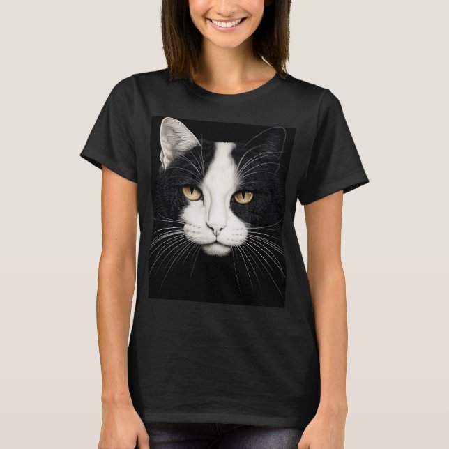 Camiseta Gato preto e branco (Frente)