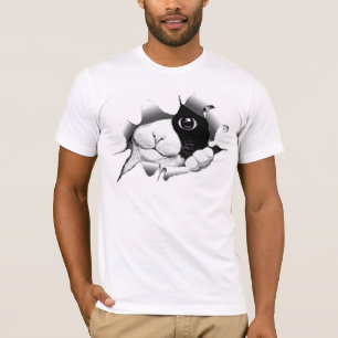 Camiseta Gato preto e branco curioso do gatinho