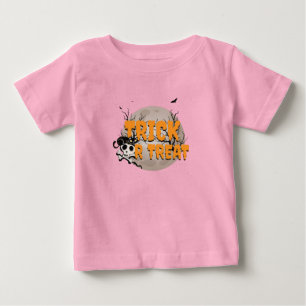 Camiseta Gato Preto e Caveira ou Truque ou Tratamento de Ha