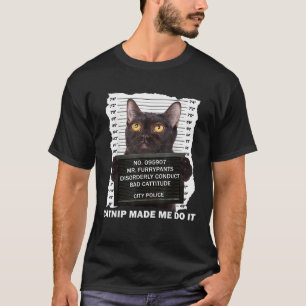 Camiseta Gato Preto e Gato Engraçado Para Gato Pai C