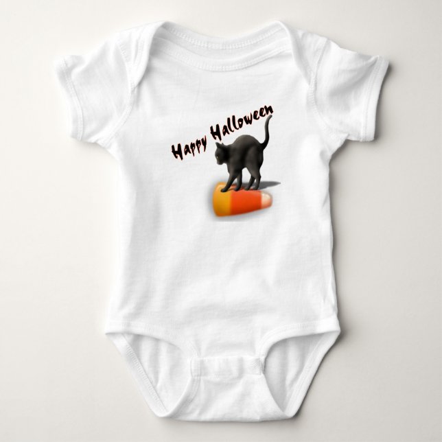 Camiseta Gato preto e milho de doces (Frente)