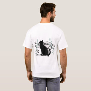 Camiseta Gato Preto Elegante & Olho Egípcio cami