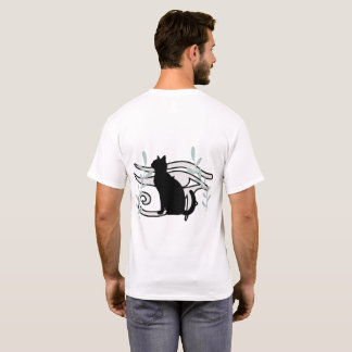 Camiseta Gato Preto Elegante & Olho Egípcio | cami