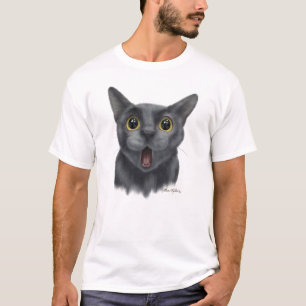 Camiseta Gato preto engraçado desenho animado