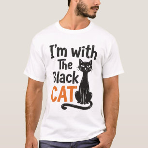 Camiseta Gato Preto Engraçado Gravura Vintage Design de Hal