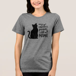 Camiseta Gato Preto Engraçado Minha Gente Favorita Me Chama