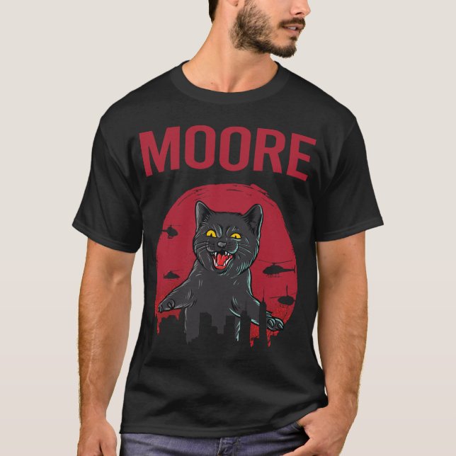 Camiseta Gato Preto Engraçado Moore (Frente)