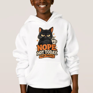 Camiseta Gato Preto Engraçado Não Hoje Talvez Amanhã